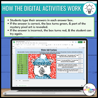 Winter Math Activities Color by Number and Pixel Art BUNDLE