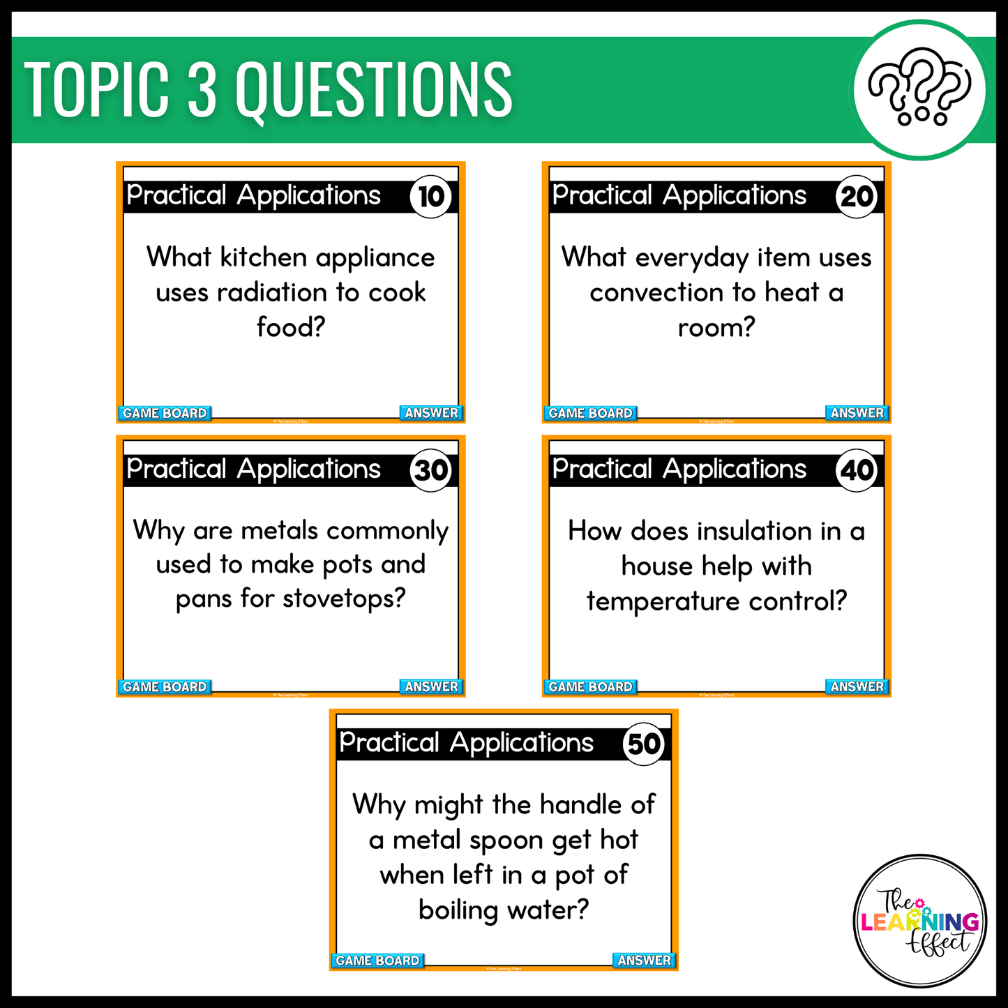 Heat Transfer Game Show | Science Review Test Prep Activity