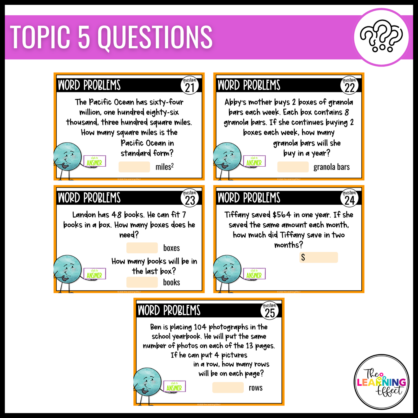 5th Grade Math Spiral Review #1 Google Slides | Digital Task Cards Test Prep Activity