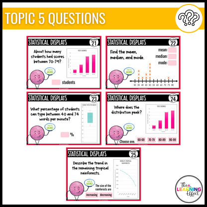 6th Grade Math Spiral Review #3 Google Slides | Digital Task Cards Test Prep Activity