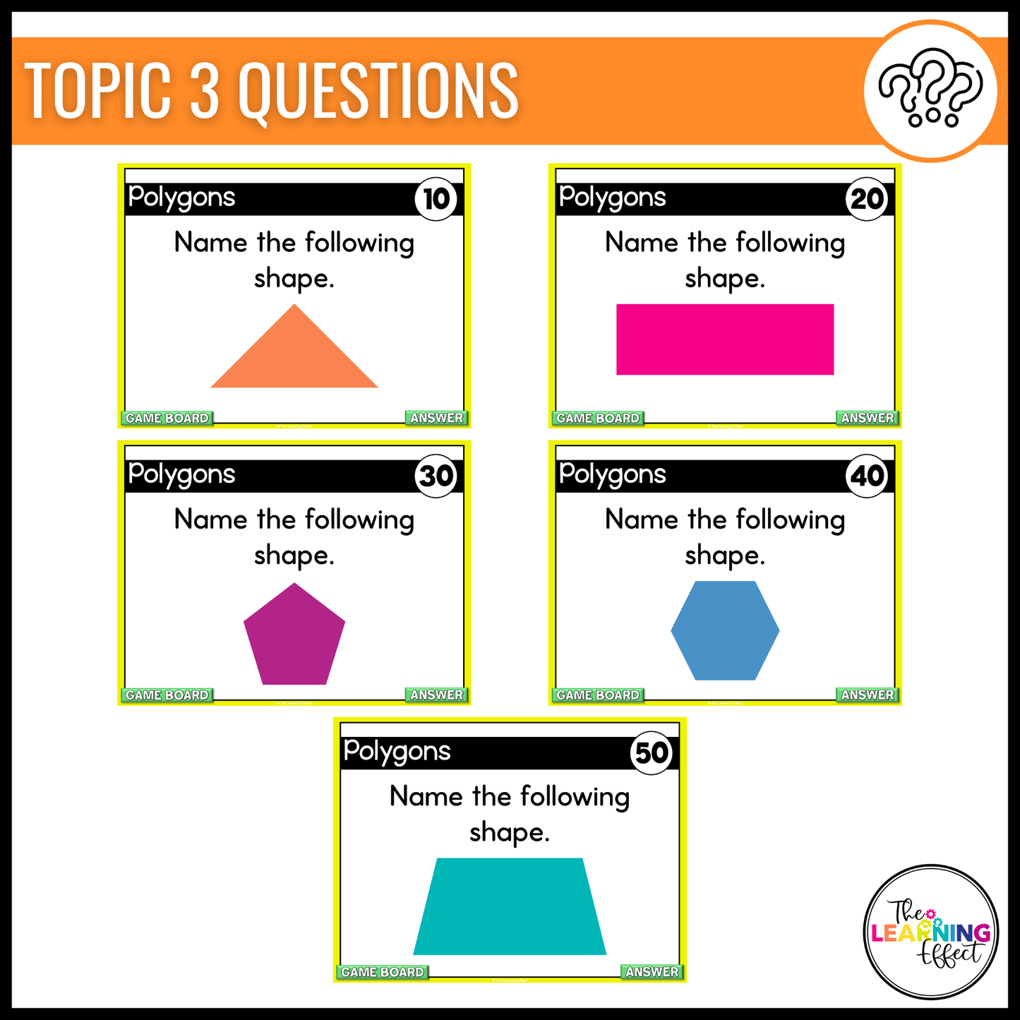 3rd Grade Math Spiral Review #3 Game Show | End of Year Test Prep Activity