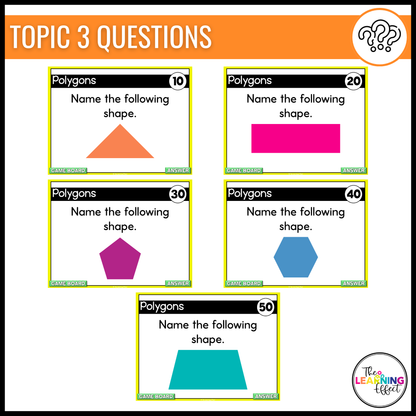 3rd Grade Math Spiral Review #3 Game Show | End of Year Test Prep Activity