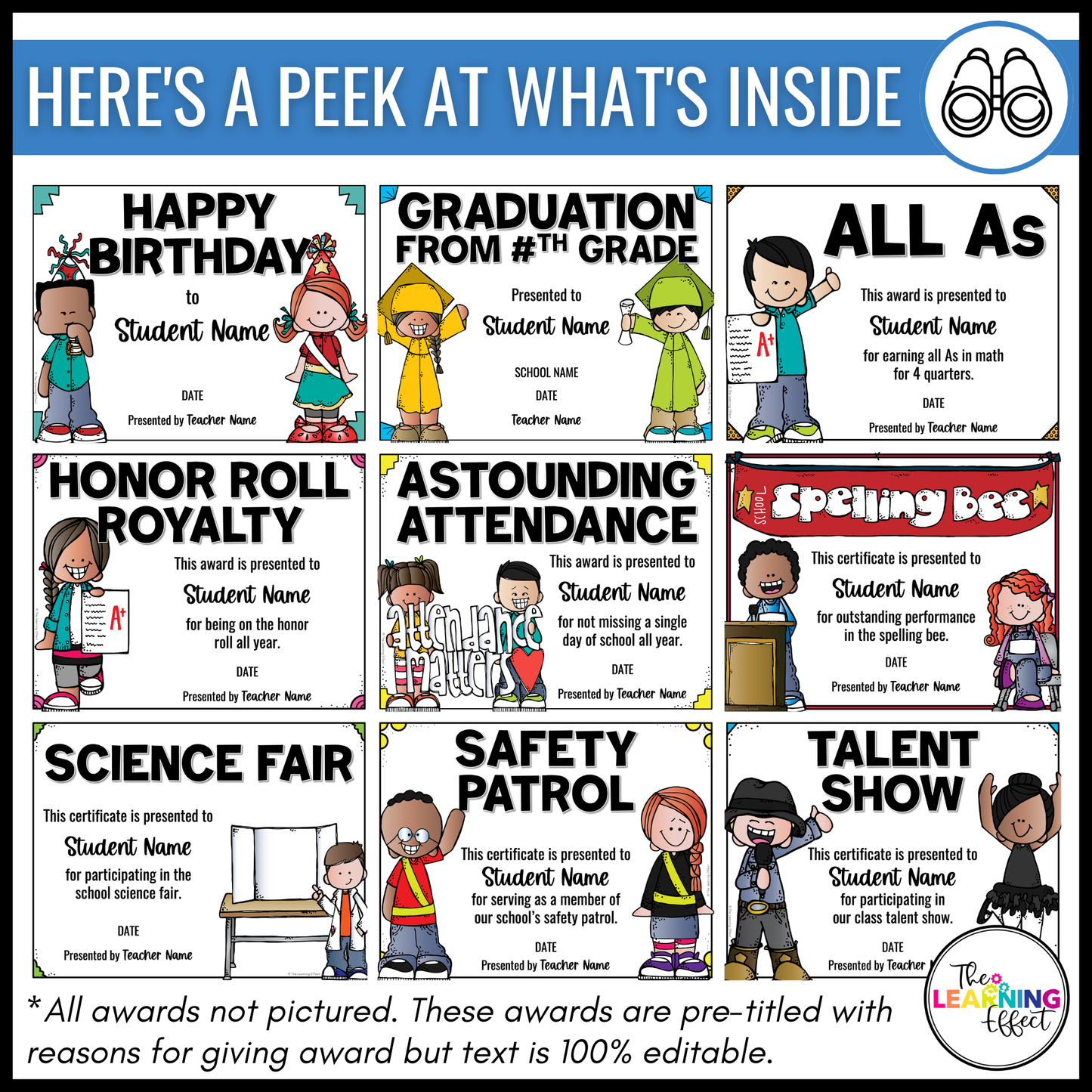 End of the Year Student Awards | Editable Certificate Templates