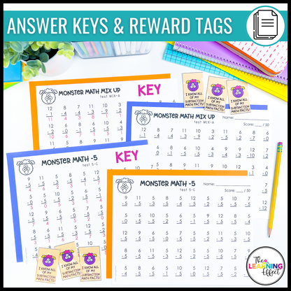 Subtraction Timed Tests | Math Fact Fluency Practice Worksheets and Tracker