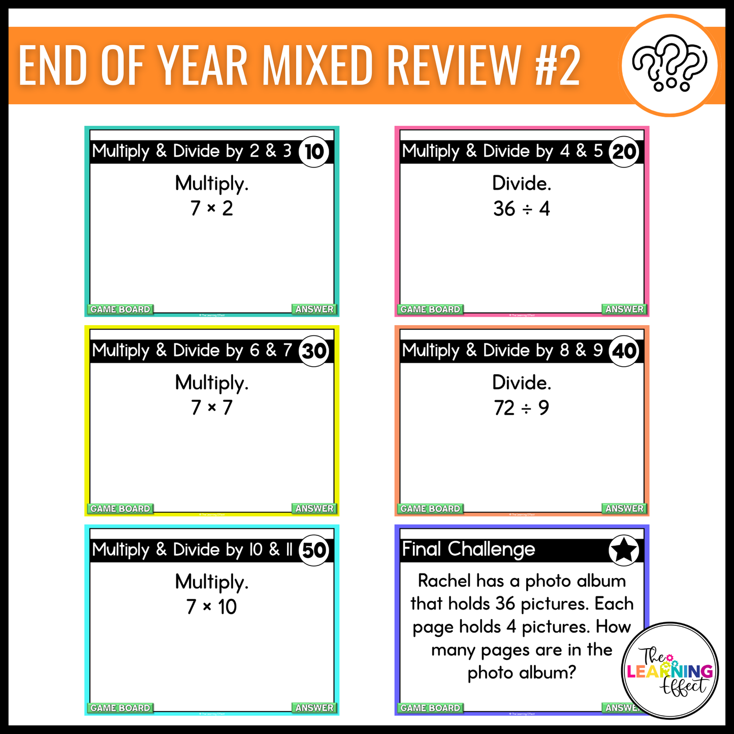 3rd Grade Math Spiral Review #1-3 Game Shows BUNDLE | End of Year Test Prep Activities