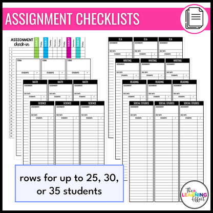 Editable Class Lists | Attendance Sheets | Gradebook | Checklist Templates