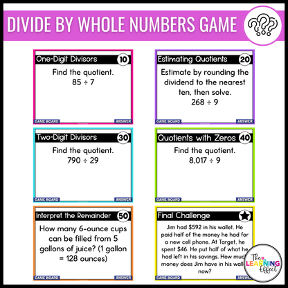 5th Grade Math Multiplication and Division Game Shows BUNDLE | Test Prep Review Activity