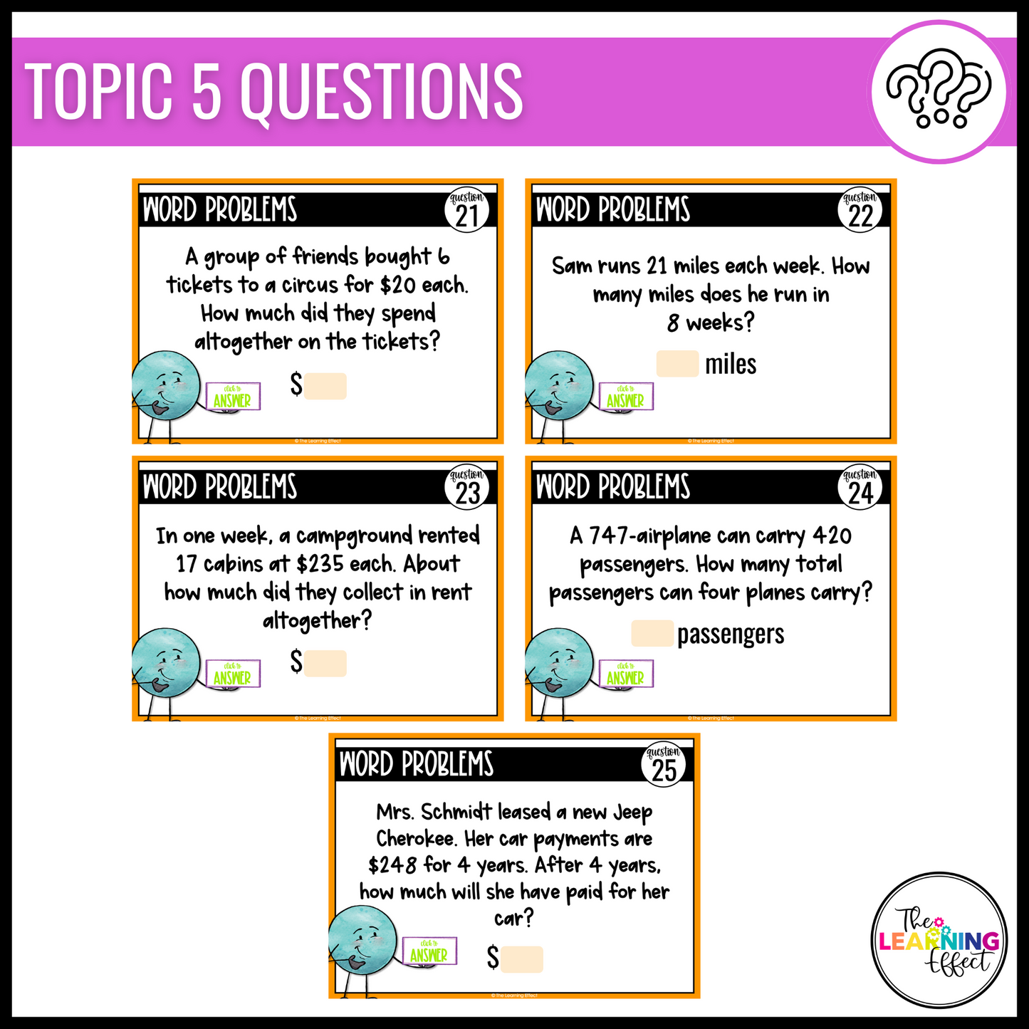 Multiply by Whole Numbers Google Slides | 5th Grade Digital Task Cards Activity