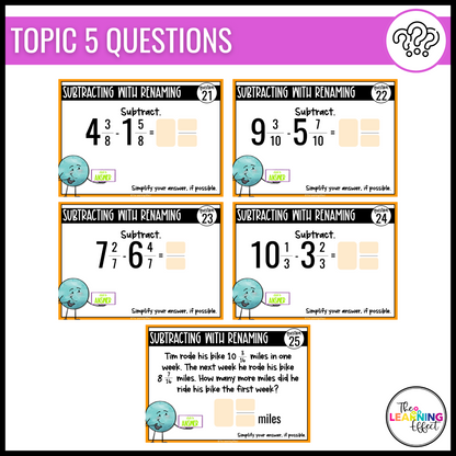 Adding and Subtracting Fractions Google Slides | 5th Grade Math Digital Task Cards