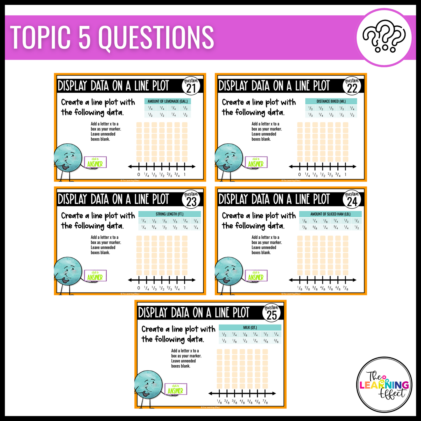 Measurement and Data Google Slides | 5th Grade Digital Task Cards Math Activity