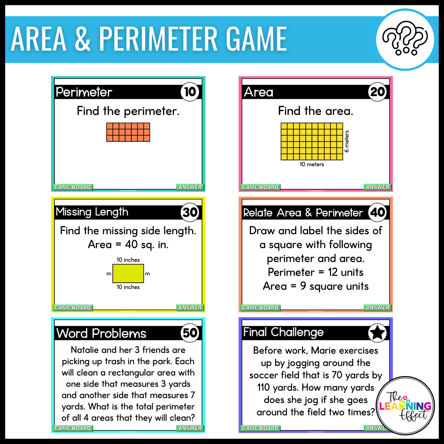4th Grade Math Geometry and Measurement Game Shows BUNDLE | Test Prep Review Activities