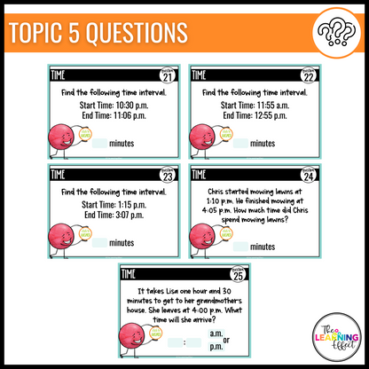 3rd Grade Math Spiral Review #1 Google Slides | Digital Task Cards Test Prep Activity