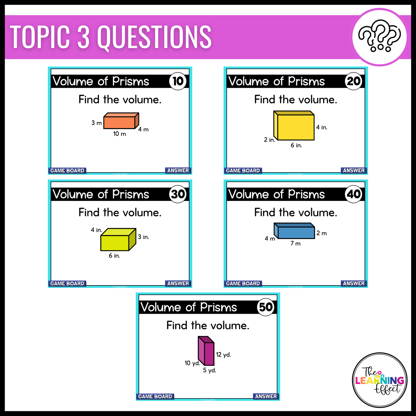Volume Game Show | 5th Grade Math Review Test Prep Activity
