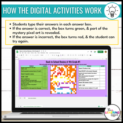 Back to School Math Activities Color by Number and Pixel Art BUNDLE