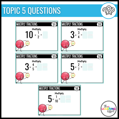 4th Grade Math Spiral Review #2 Google Slides | Digital Task Cards Test Prep Activity