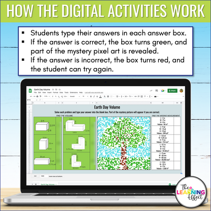 Earth Day Math Activities Color by Number and Pixel Art BUNDLE