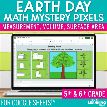 Earth Day Math Activities Digital Pixel Art | Measurement, Volume, Surface Area