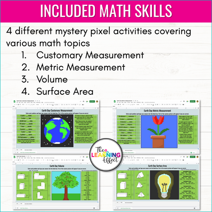 Earth Day Math Activities Digital Pixel Art | Measurement, Volume, Surface Area