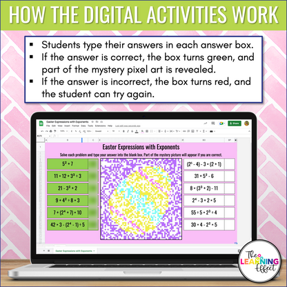 Easter Math Activities Color by Number and Pixel Art BUNDLE