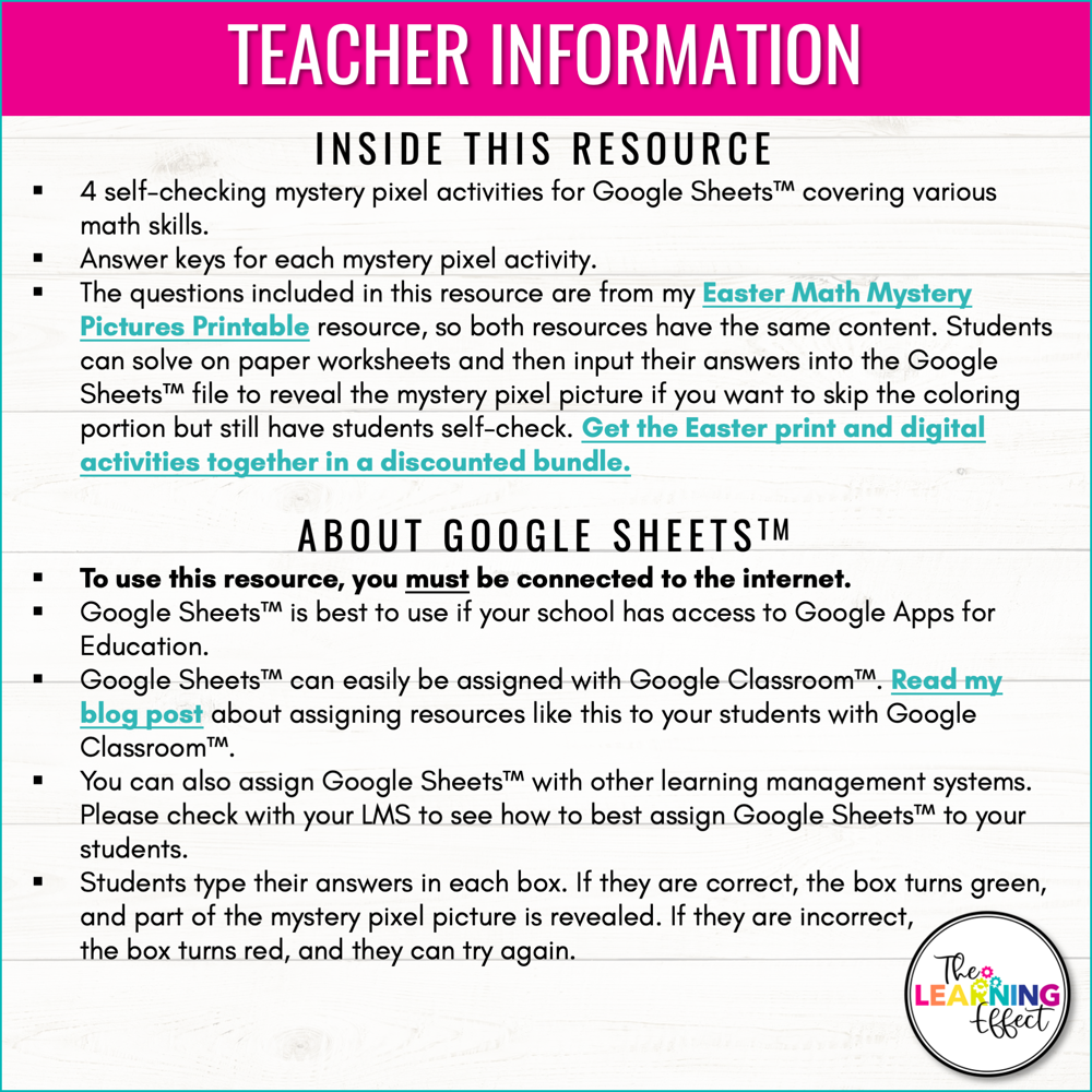 Easter Math Activities Digital Pixel Art | Expressions, GCF, LCM, Powers of 10