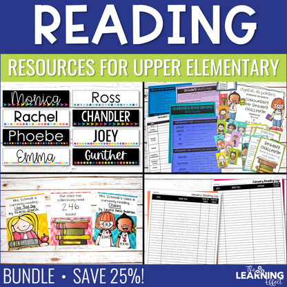 Reading Resources BUNDLE | Bookmarks, Posters, Reading Challenge, Logs