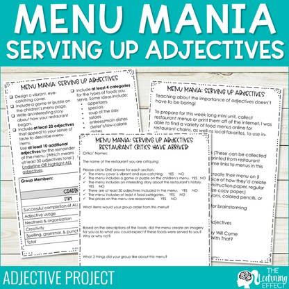 Adjectives Activity | Grammar Creative Project for Upper Elementary