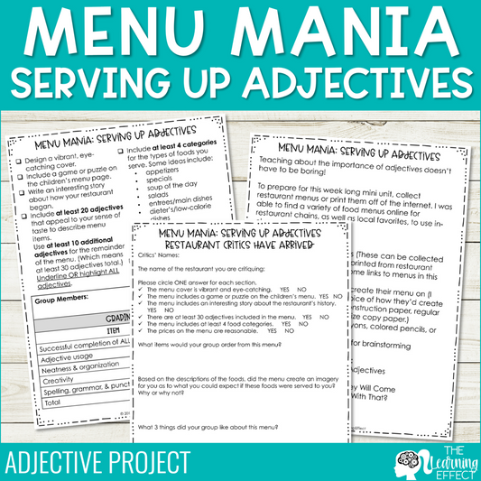 Adjectives Activity | Grammar Creative Project for Upper Elementary