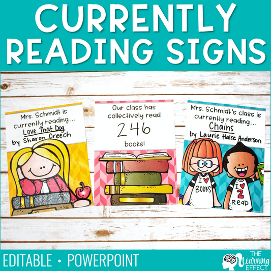 Currently Reading Signs | Editable Posters | Classroom or Door Display