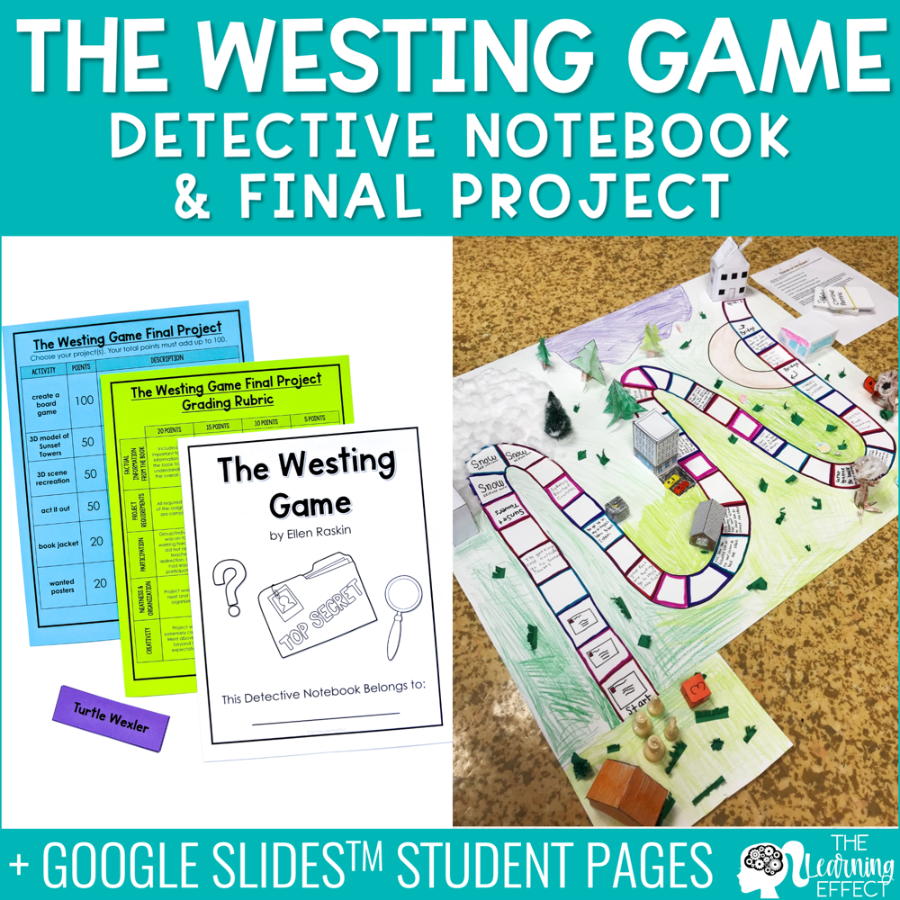 The Westing Game Novel Study Activities | Detective Notebook & Final Project