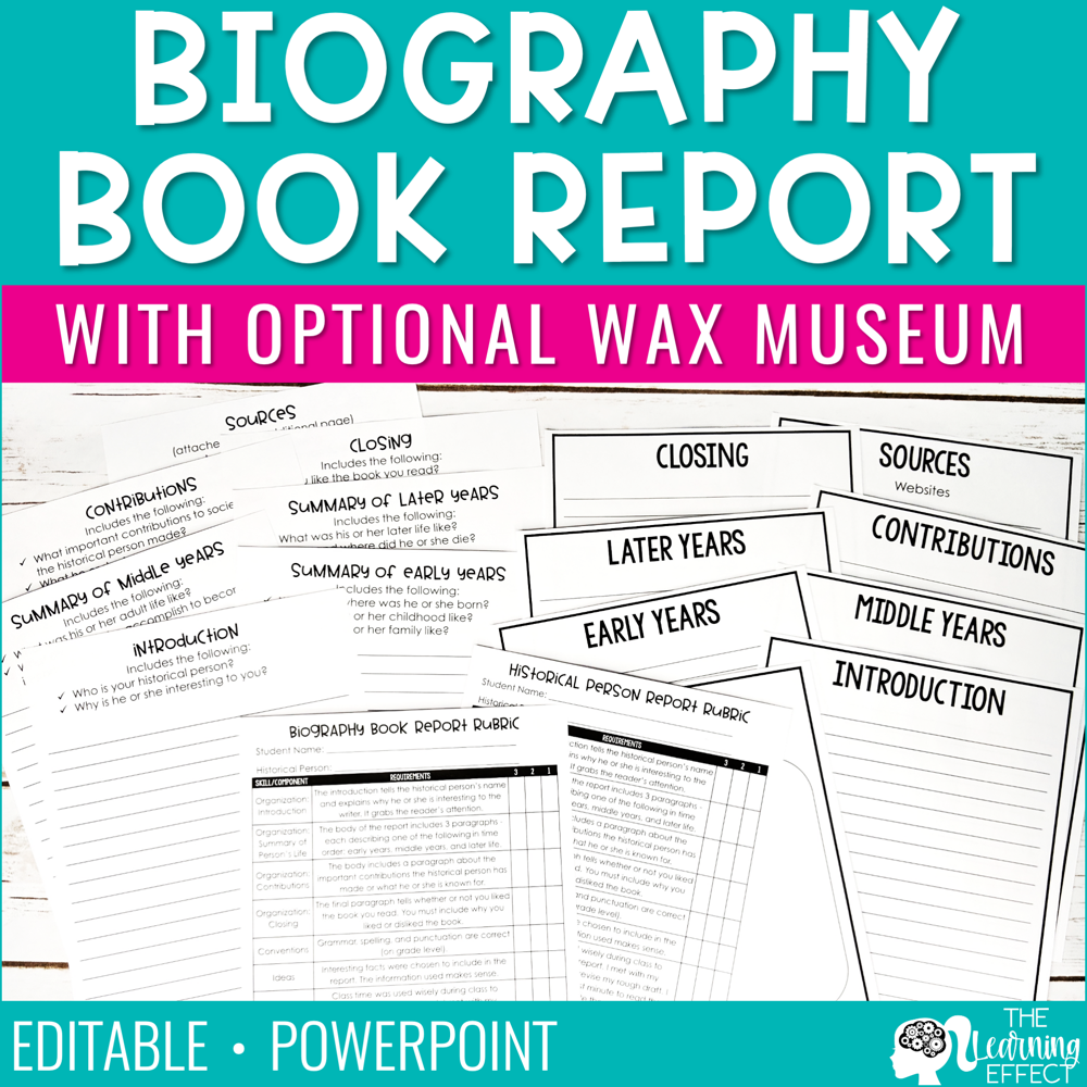 Biography Book Report Project | Research Activity for Upper Elementary