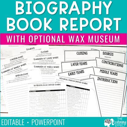 Biography Book Report Project | Research Activity for Upper Elementary