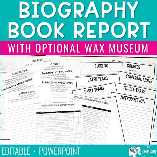 Biography Book Report Project | Research Activity for Upper Elementary