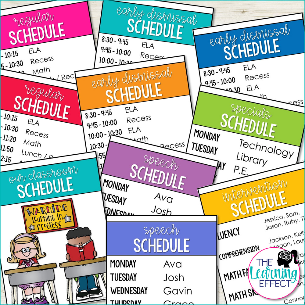 Daily Class Schedule Signs | Editable Classroom Posters