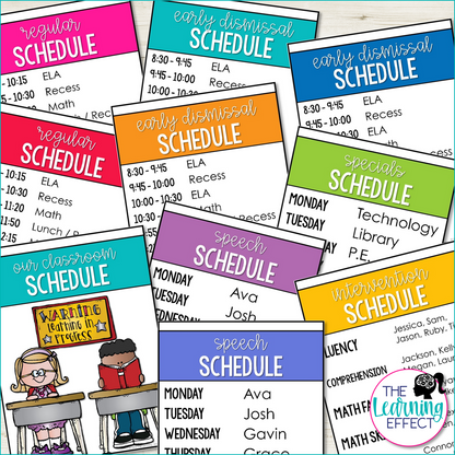 Daily Class Schedule Signs | Editable Classroom Posters