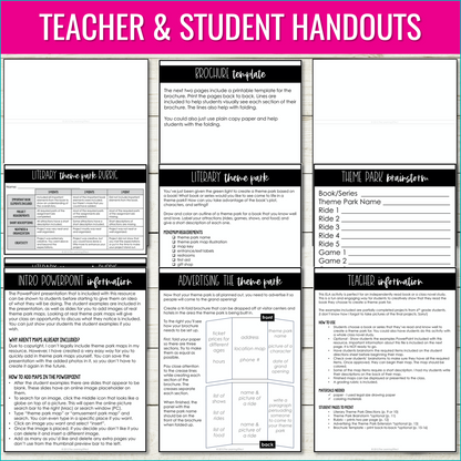 Design a Theme or Amusement Park Based on a Book | Creative Book Report Project