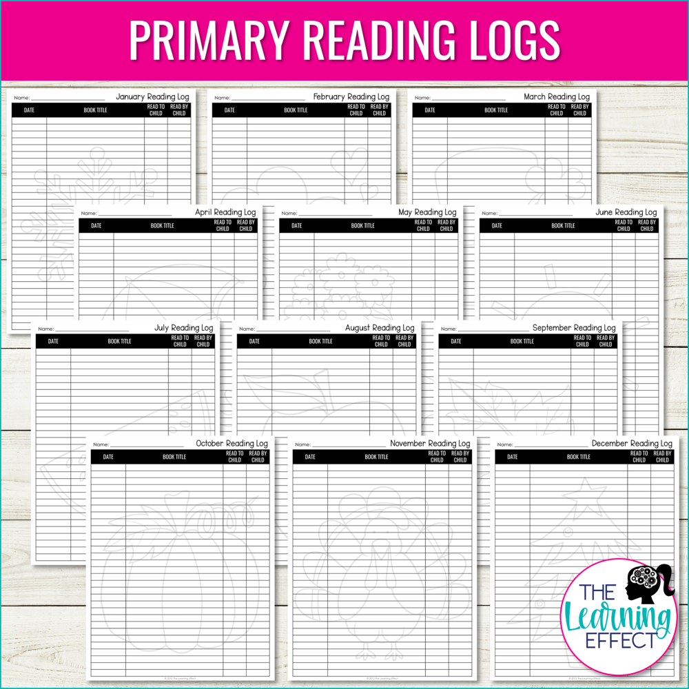 Monthly Reading Logs for Homework or Independent Reading | Printable and Digital