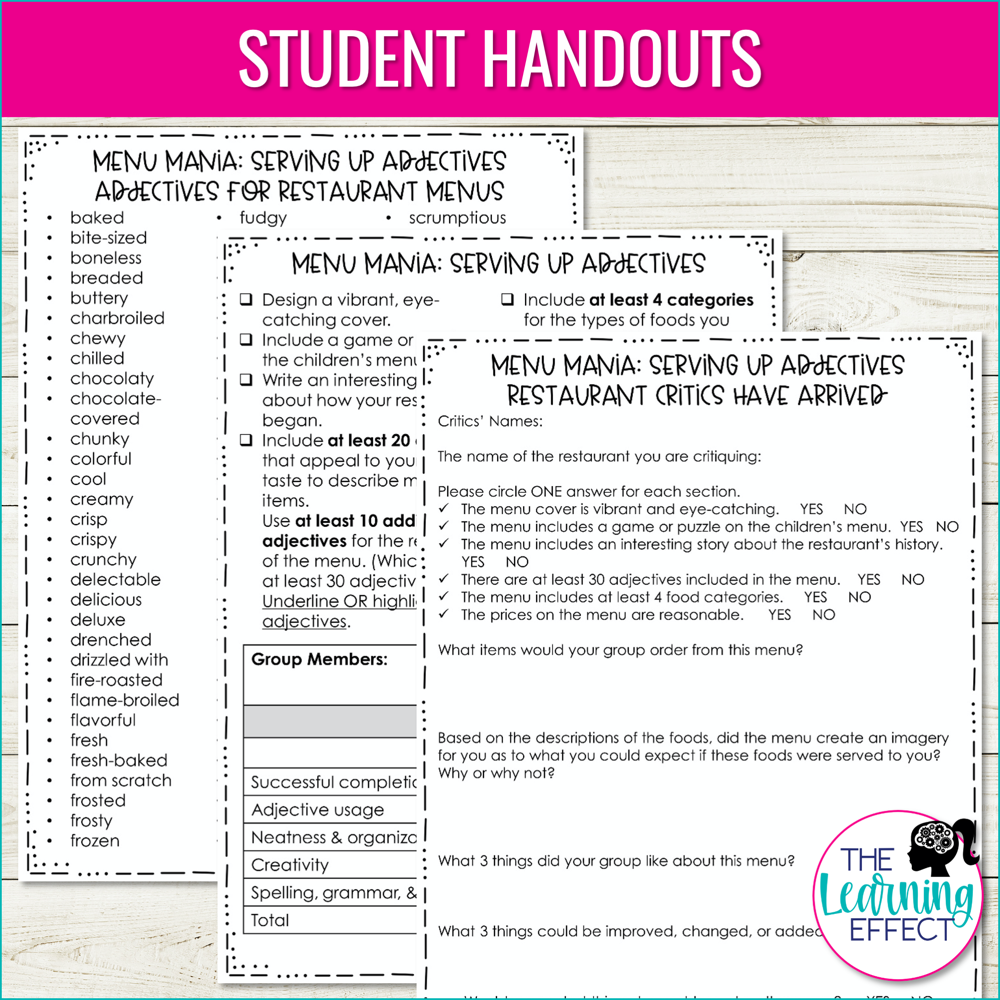 Adjectives Activity | Grammar Creative Project for Upper Elementary