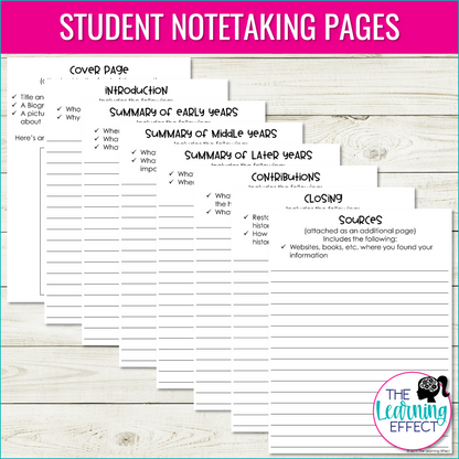 Biography Book Report Project | Research Activity for Upper Elementary