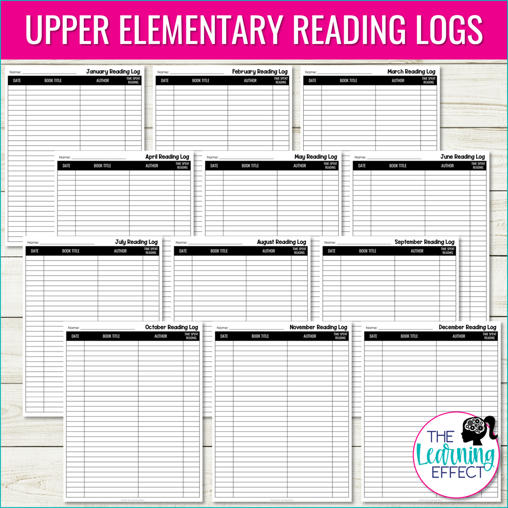 Monthly Reading Logs for Homework or Independent Reading | Printable and Digital