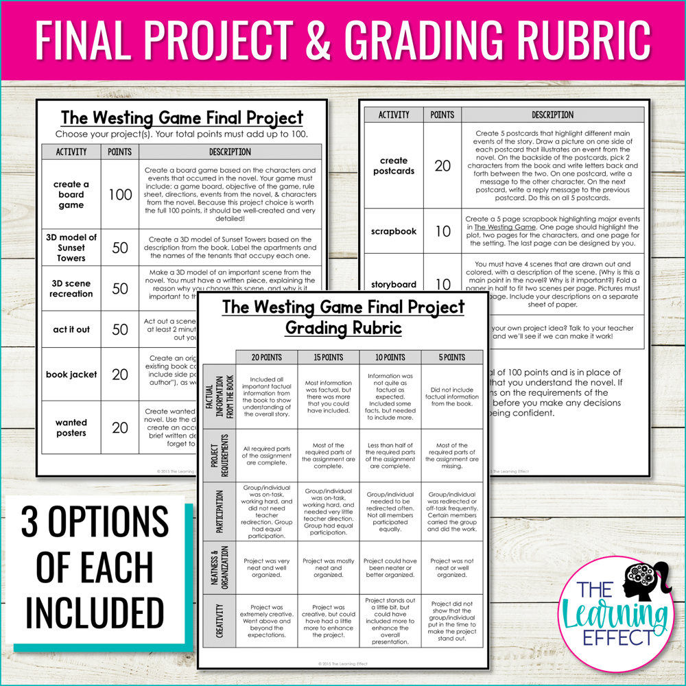 The Westing Game Novel Study Activities | Detective Notebook & Final Project