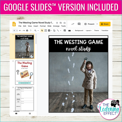 The Westing Game Novel Study Activities | Detective Notebook & Final Project